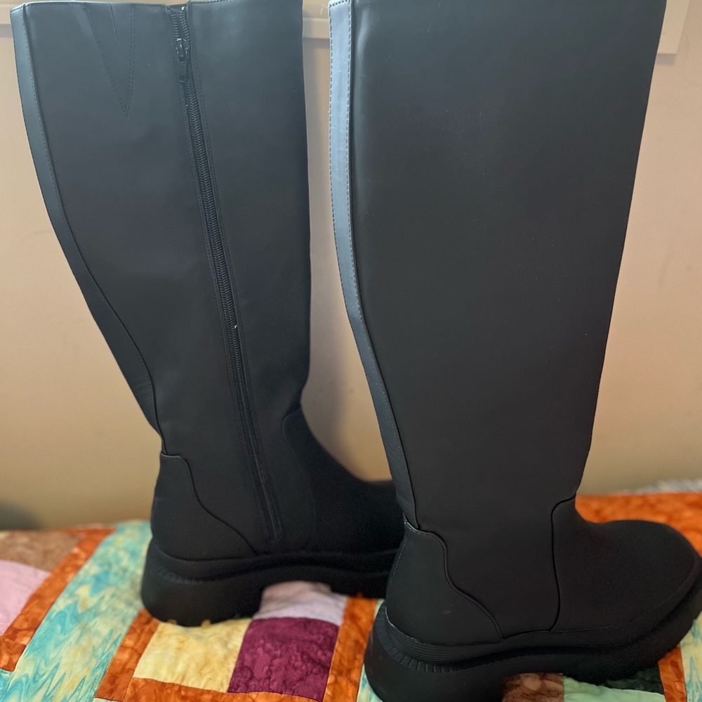 Aldo Black Tall Boots Size 7 - Picture 2 of 7